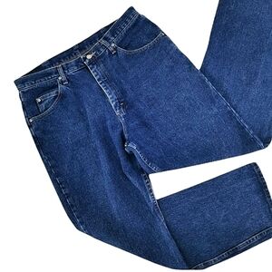Wrangler Men's 36 x 32 Blue Cotton Regular Jeans